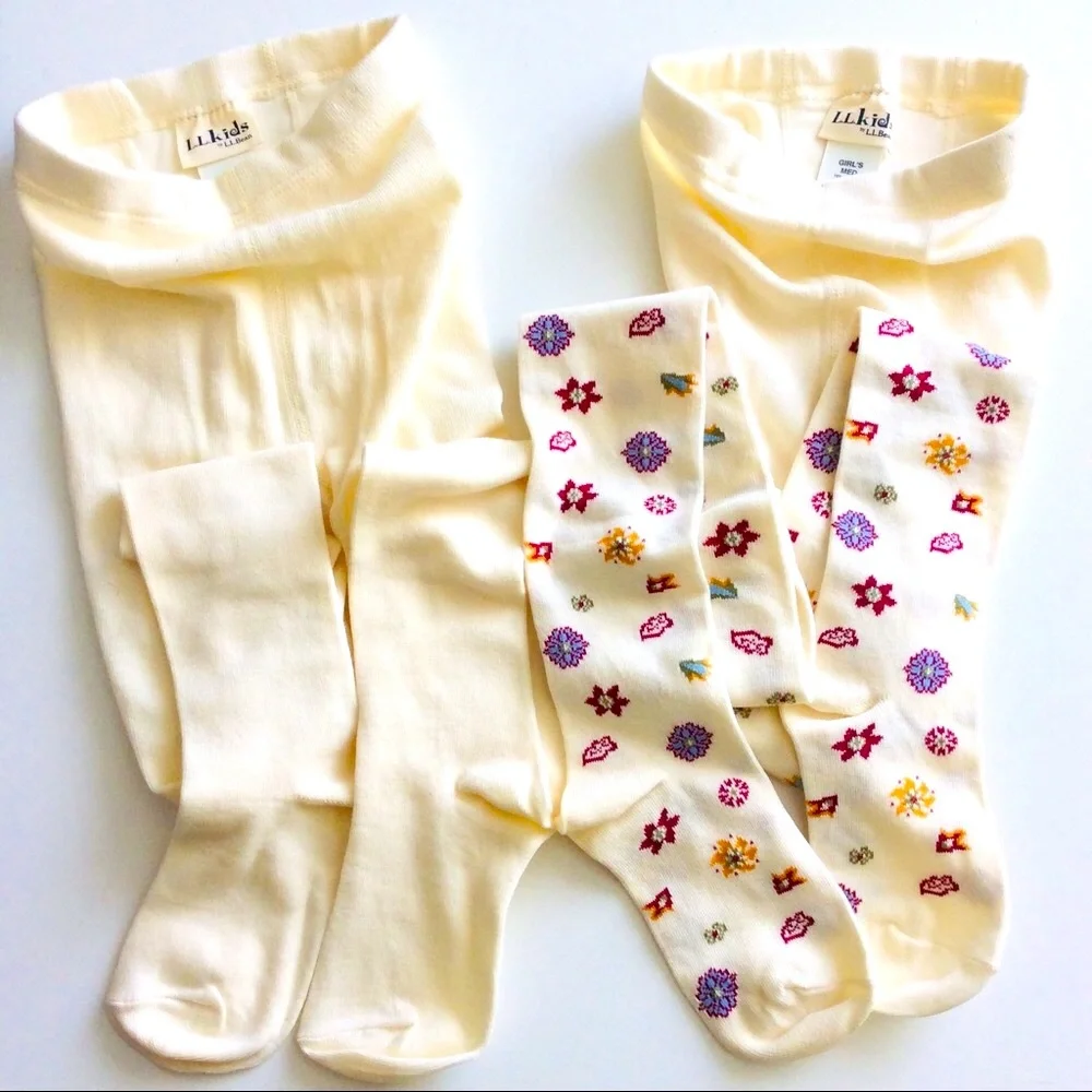 L.L. Bean (2Pairs) Girls Leggings Tights Size M NWOT Sz M
